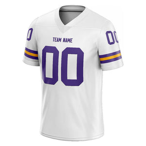 customized  authentic football jersey white-purple-yellow