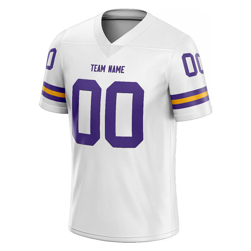 customized  authentic football jersey white-purple-yellow