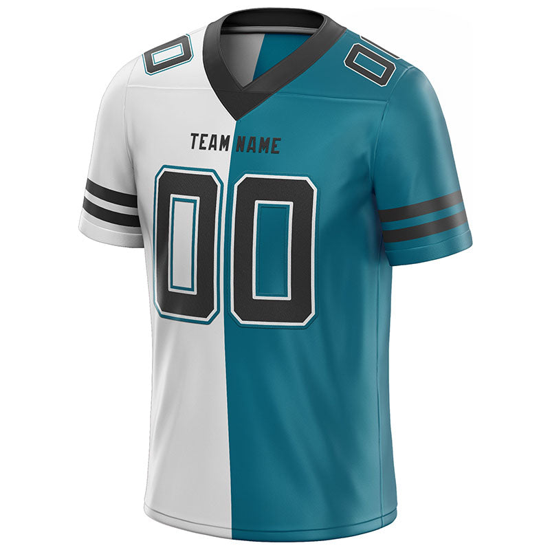 custom authentic split fashion football jersey royal-white mesh