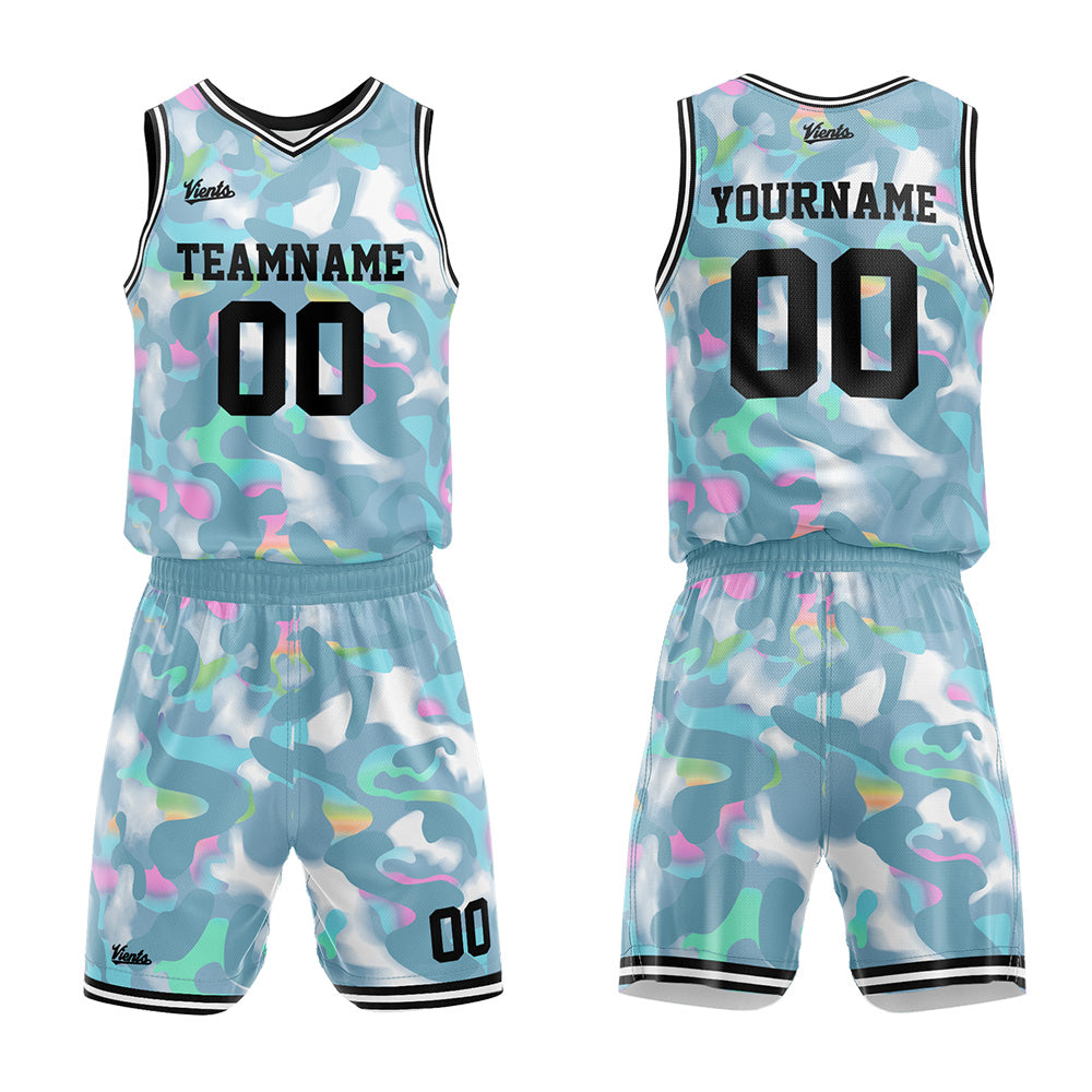 Uniforme de baloncesto personalizado de un precioso color verde grisáceo con tu logotipo-nombre y número impresos