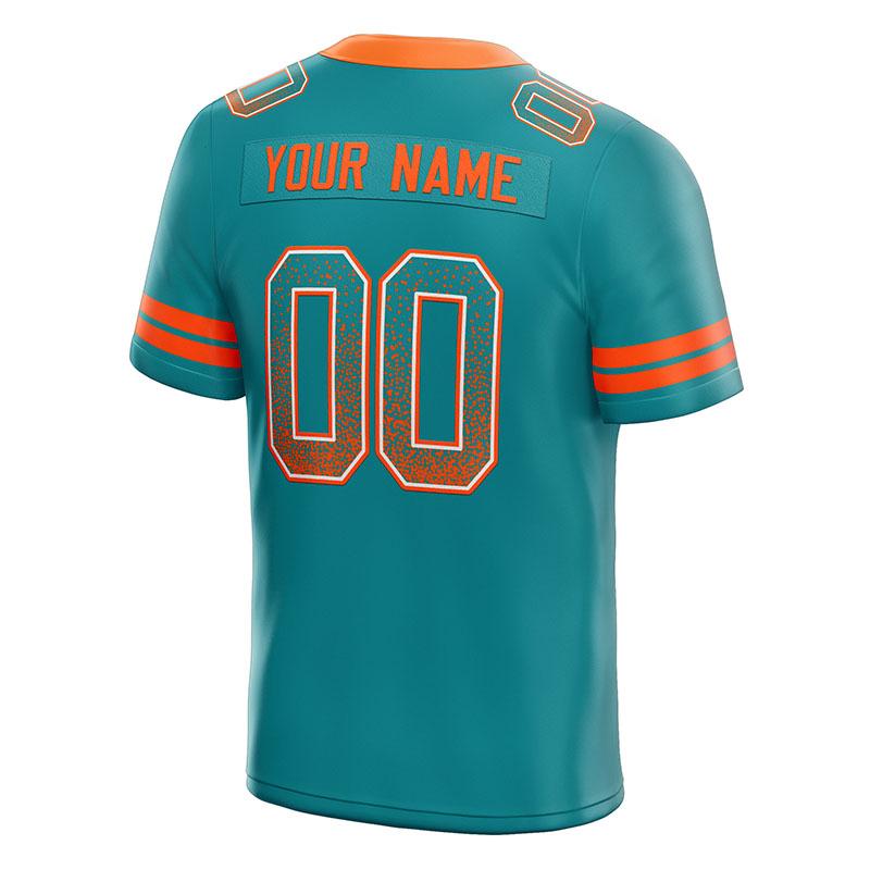 custom authentic drift fashion football jersey aqua-orange mesh