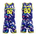 Uniforme de baloncesto azul marino personalizado y elegante con tu logotipo-nombre y número impresos