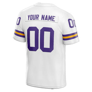 customized  authentic football jersey white-purple-yellow