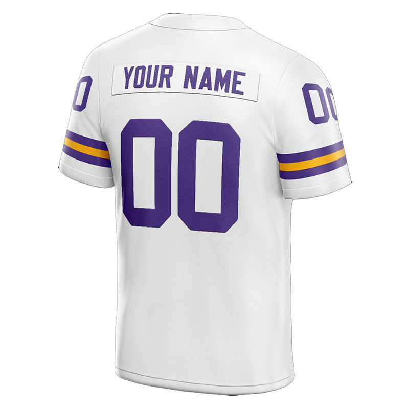 customized  authentic football jersey white-purple-yellow