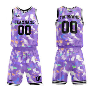 Uniforme de baloncesto personalizado color lavanda con tu logotipo-nombre y número impresos