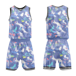 Uniforme de baloncesto personalizado en un precioso color gris azulado con tu logotipo-nombre y número impresos