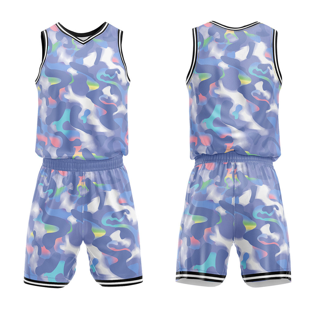 Uniforme de baloncesto personalizado en un precioso color gris azulado con tu logotipo-nombre y número impresos