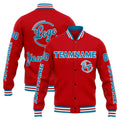 Chaqueta universitaria personalizada estilo Letterman para hombres-mujeres y jóvenes-color azul y rojo