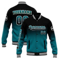 Chaqueta universitaria personalizada estilo Letterman para hombres-mujeres y jóvenes-color negro y verde