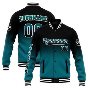 Chaqueta universitaria personalizada estilo Letterman para hombres-mujeres y jóvenes-color negro y verde