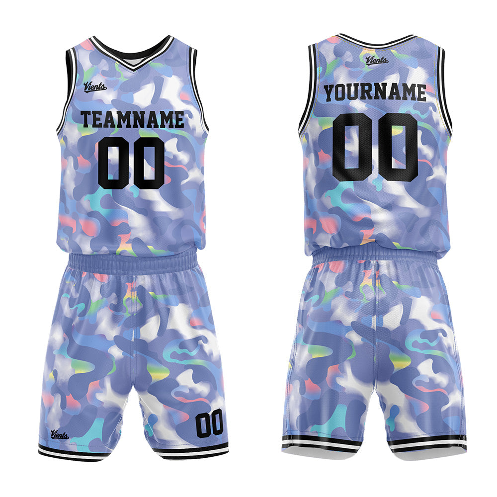 Uniforme de baloncesto personalizado en un precioso color gris azulado con tu logotipo-nombre y número impresos