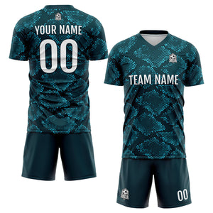 Conjunto personalizado de camiseta de uniforme verde oscuro para niños y adultos