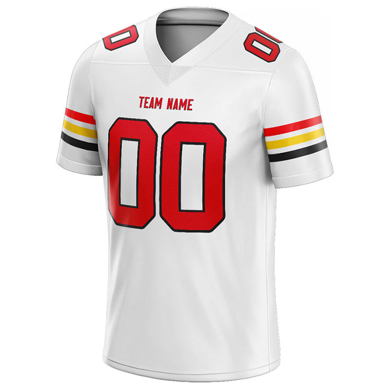 customized  authentic football jersey white-red-yellow-black