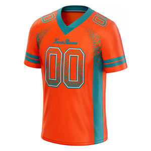 custom authentic drift fashion football jersey orange-aqua mesh