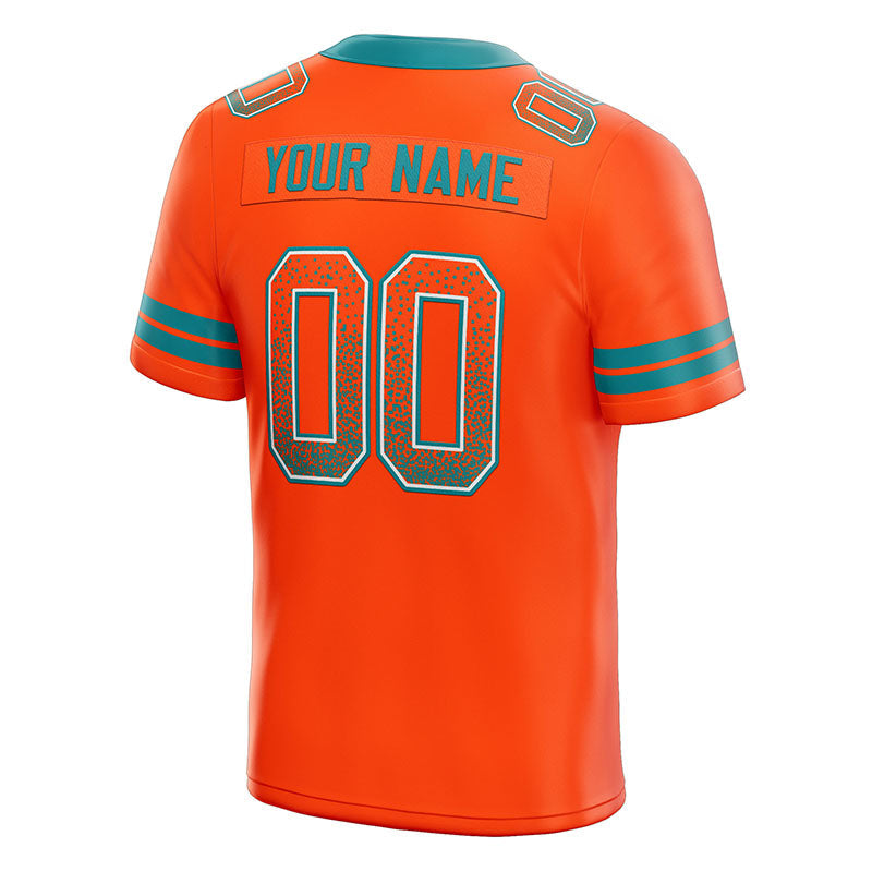 custom authentic drift fashion football jersey orange-aqua mesh