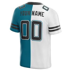 custom authentic split fashion football jersey royal-white mesh