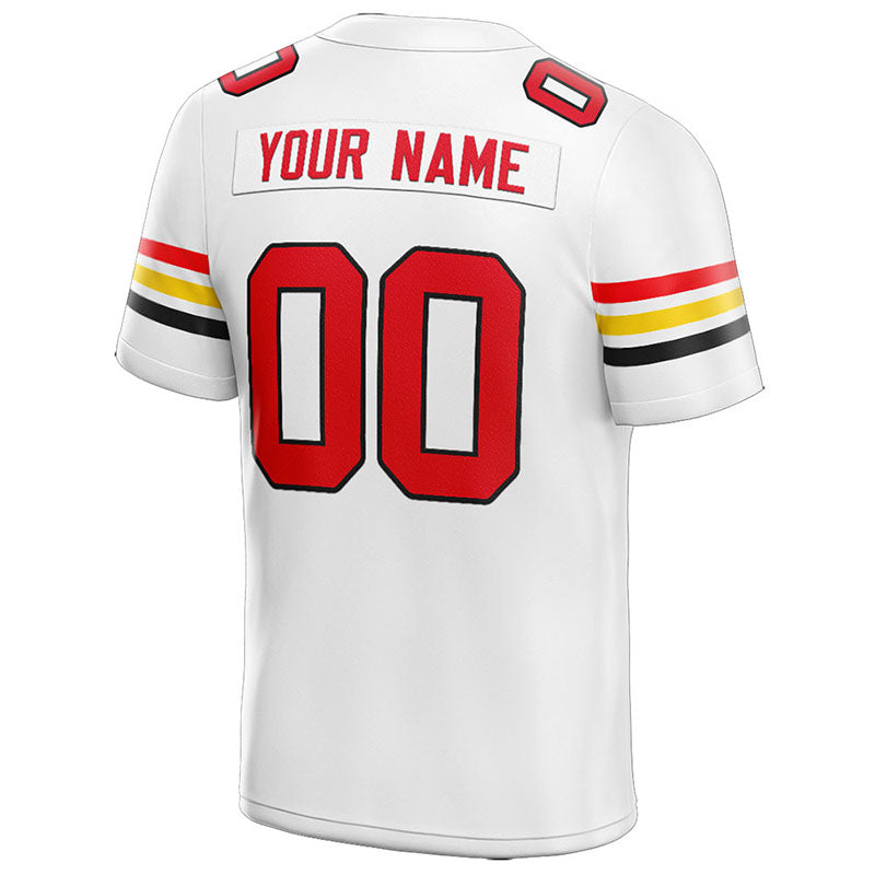 customized  authentic football jersey white-red-yellow-black