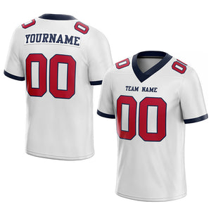 customized authentic football jersey white red-navy  mesh