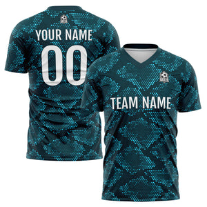 Conjunto personalizado de camiseta de uniforme verde oscuro para niños y adultos