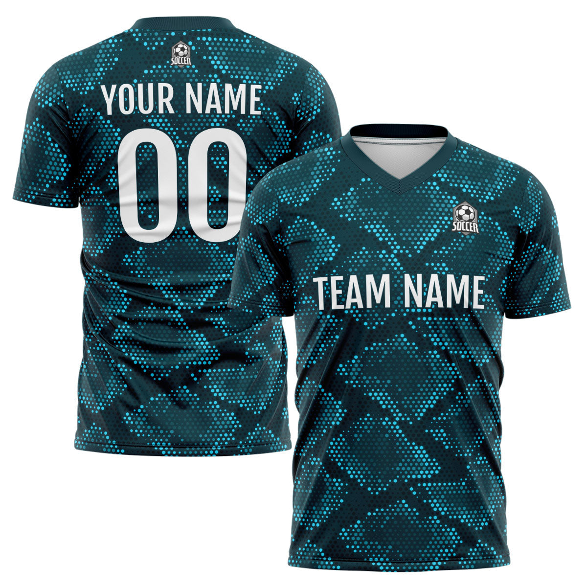 Conjunto personalizado de camiseta de uniforme verde oscuro para niños y adultos