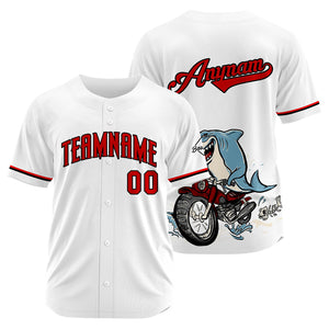 Uniformes de béisbol personalizados Motor Shark-White de alta calidad para adultos y niños & optimizados para el rendimiento