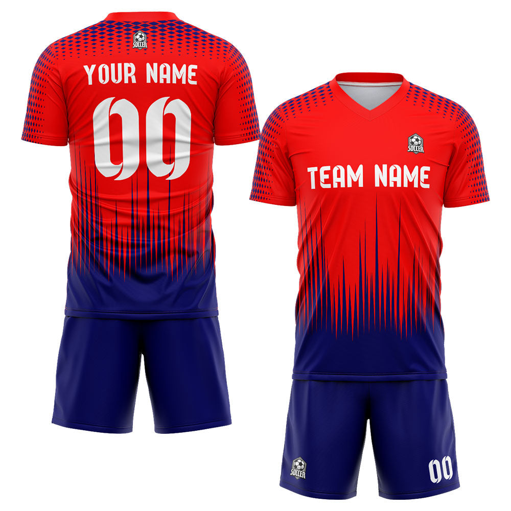 custom soccer uniform jersey kids adults personalized set jersey shirt red