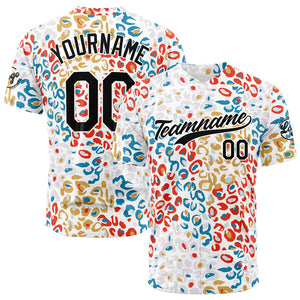 Dise?o personalizado de camiseta de béisbol con estampado de leopardo