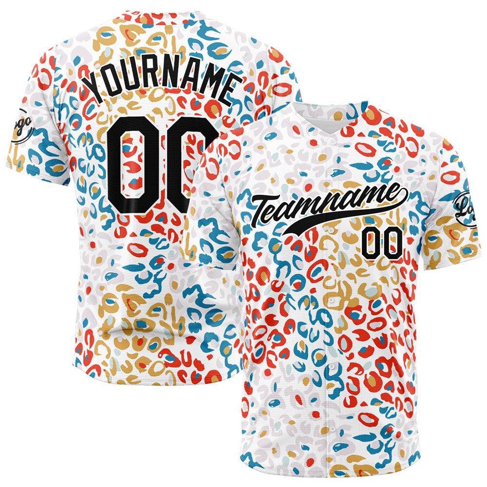 Dise?o personalizado de camiseta de béisbol con estampado de leopardo
