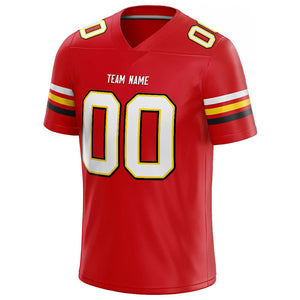 customized  authentic football jersey red-white-yellow-black