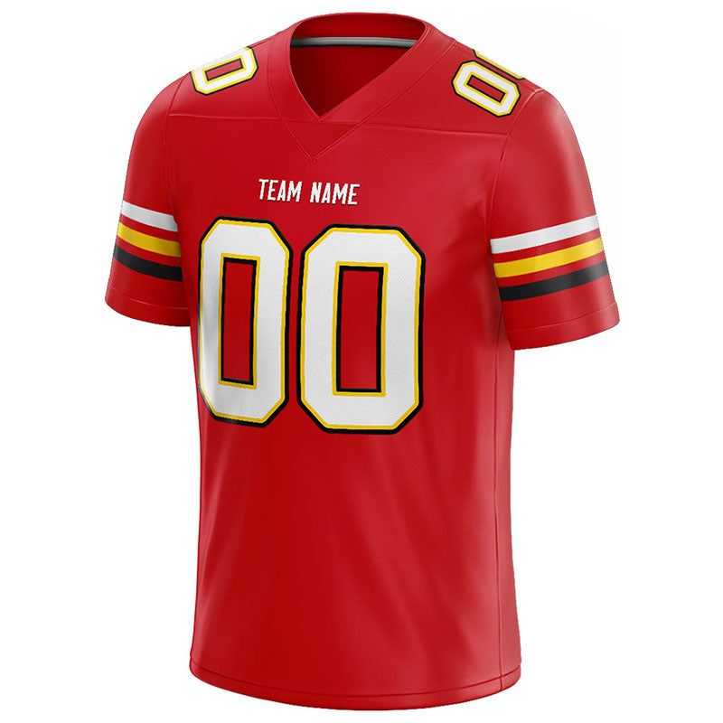 customized  authentic football jersey red-white-yellow-black