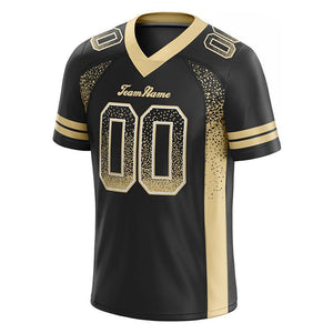 custom authentic drift fashion football jersey black-gold mesh