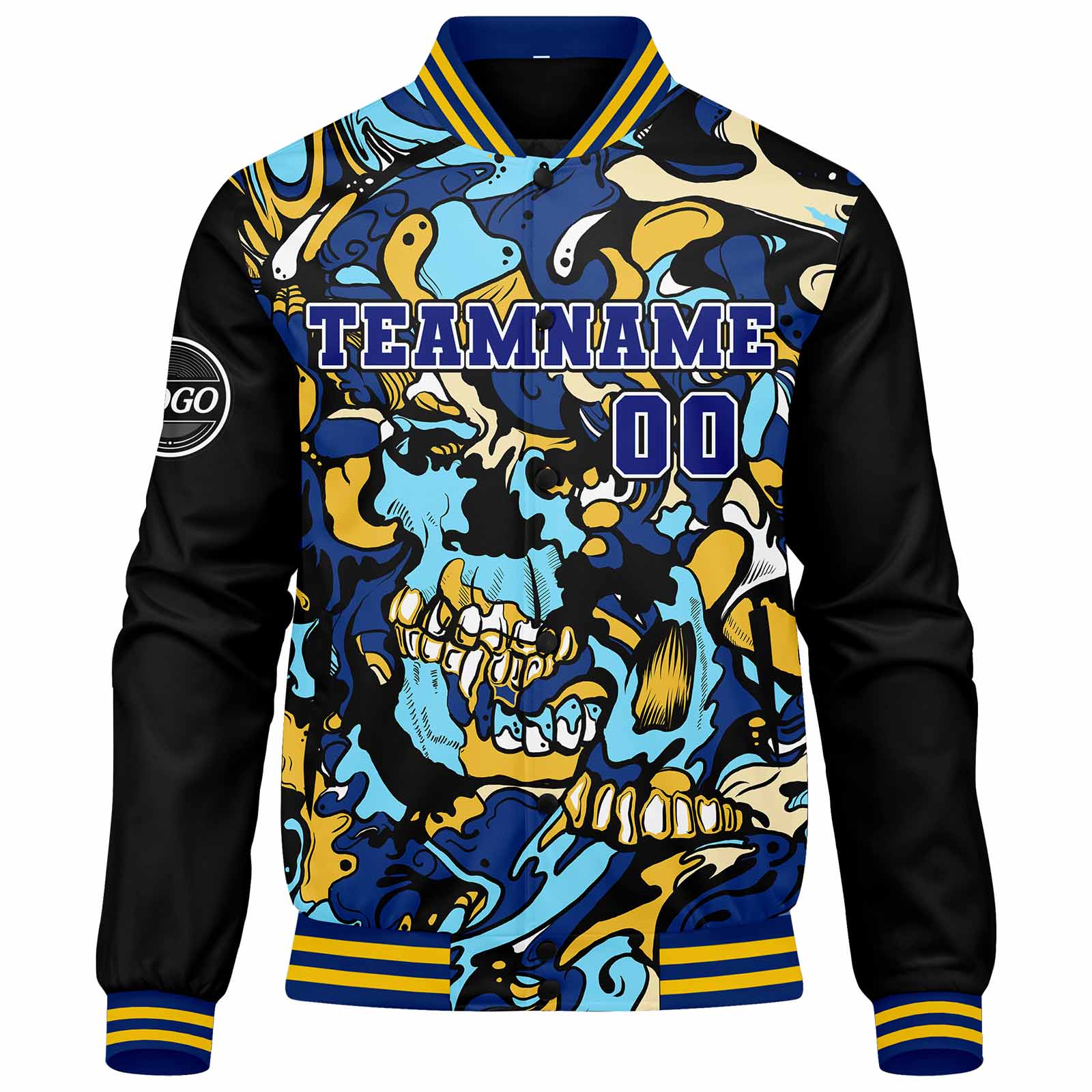 Chaqueta universitaria personalizada estilo Letterman para hombres-mujeres y jóvenes-color amarillo real
