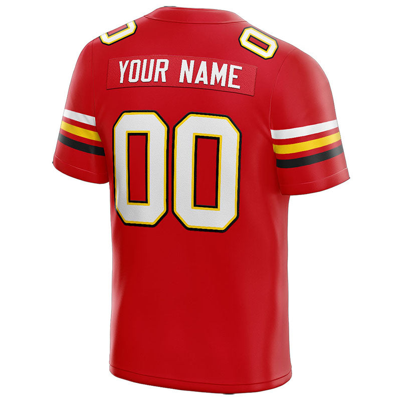 customized  authentic football jersey red-white-yellow-black