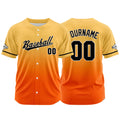 Camiseta de béisbol naranja con dise?o personalizado de estampado completo