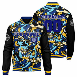 Chaqueta universitaria personalizada estilo Letterman para hombres-mujeres y jóvenes-color amarillo real
