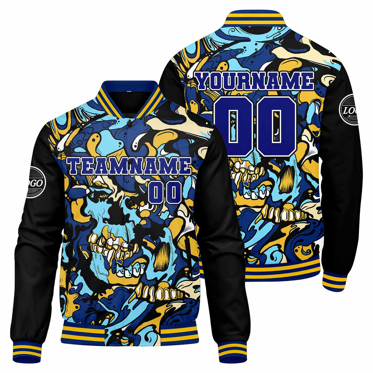 Chaqueta universitaria personalizada estilo Letterman para hombres-mujeres y jóvenes-color amarillo real