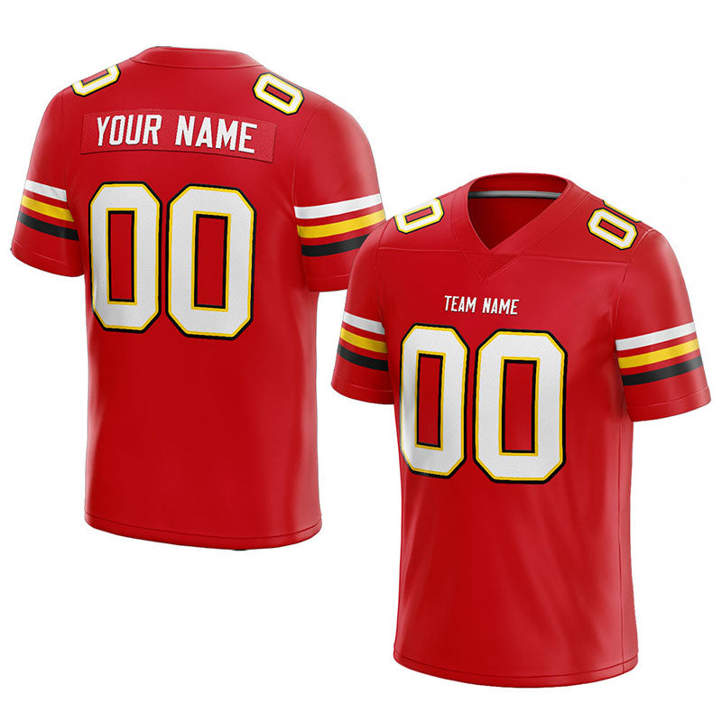 customized  authentic football jersey red-white-yellow-black