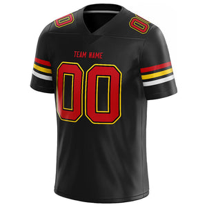customized  authentic football jersey black-red-yellow