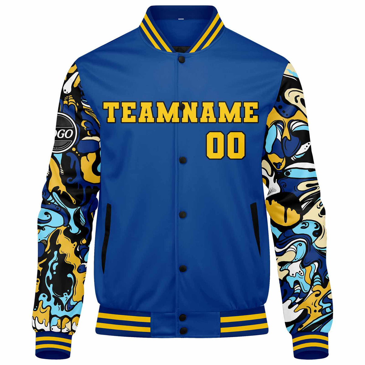 Chaqueta universitaria personalizada estilo Letterman para hombres-mujeres y jóvenes-color azul marino