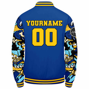 Chaqueta universitaria personalizada estilo Letterman para hombres-mujeres y jóvenes-color azul marino