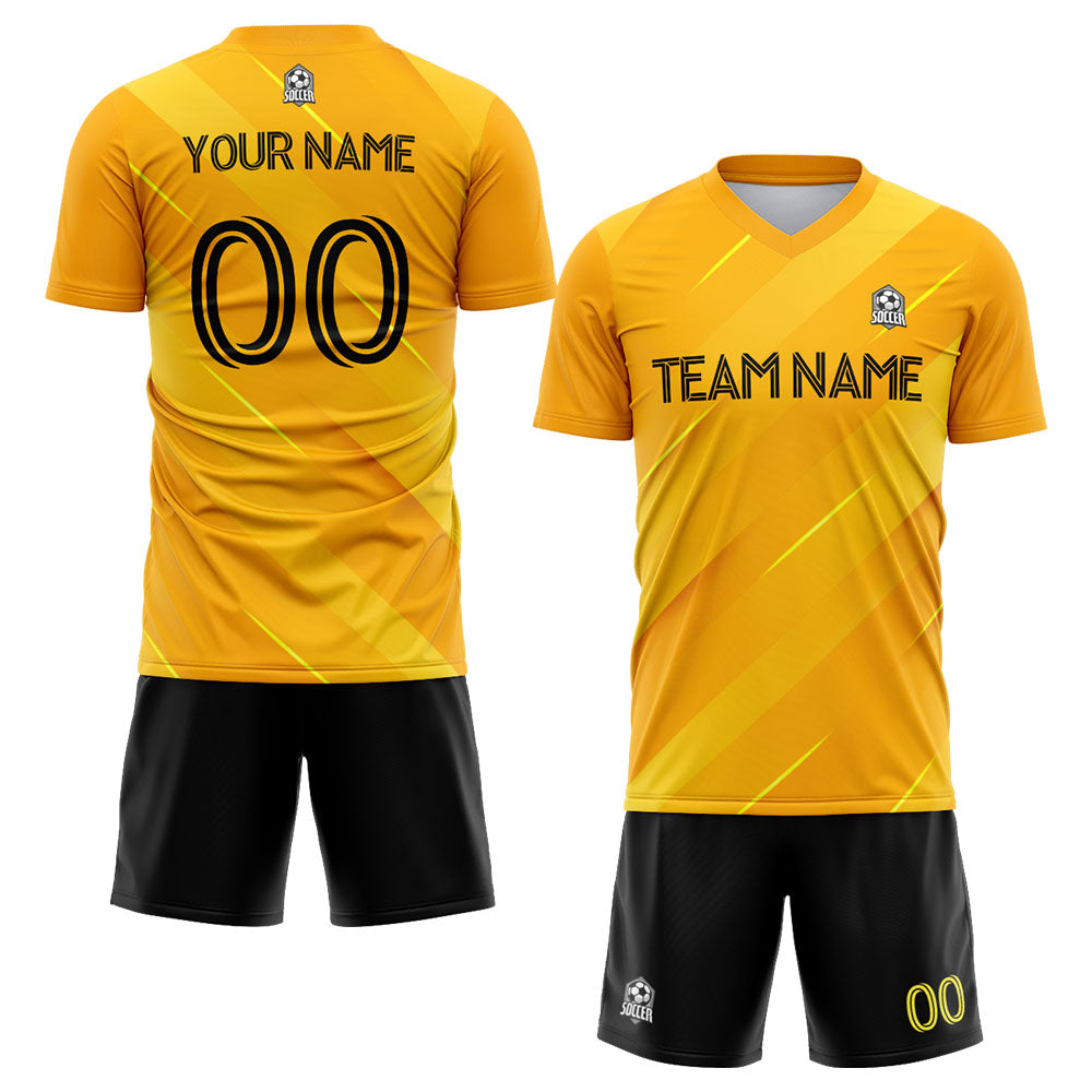 custom soccer uniform jersey kids adults personalized set jersey shirt yellow