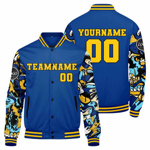 Chaqueta universitaria personalizada estilo Letterman para hombres-mujeres y jóvenes-color azul marino