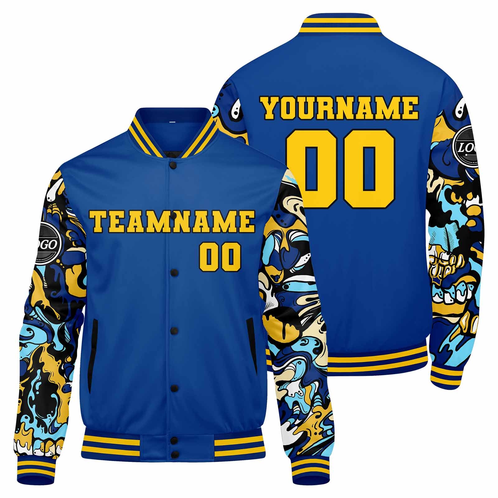 Chaqueta universitaria personalizada estilo Letterman para hombres-mujeres y jóvenes-color azul marino