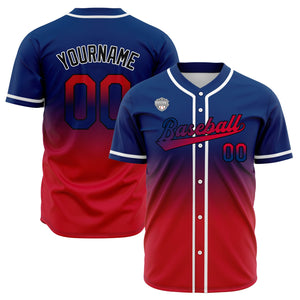 Camisetas de béisbol personalizadas con degradado nombre número y logotipo