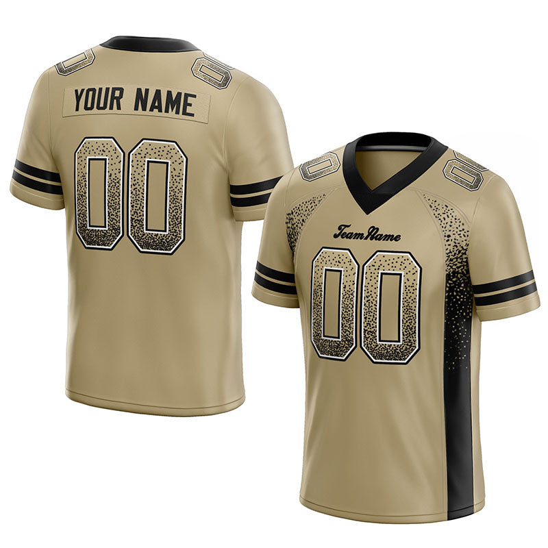 custom authentic drift fashion football jersey gold-black mesh