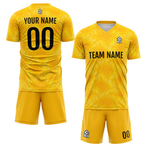 Conjunto personalizado de camiseta amarilla para niños y adultos