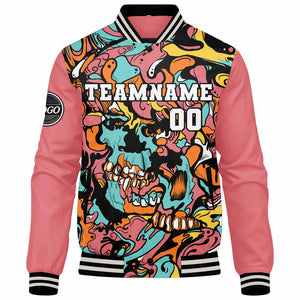 Chaqueta universitaria personalizada estilo Letterman para hombres-mujeres y jóvenes-color rosa