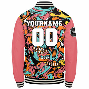 Chaqueta universitaria personalizada estilo Letterman para hombres-mujeres y jóvenes-color rosa