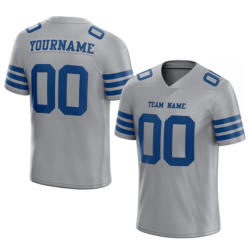 customized authentic football jersey gray royal mesh