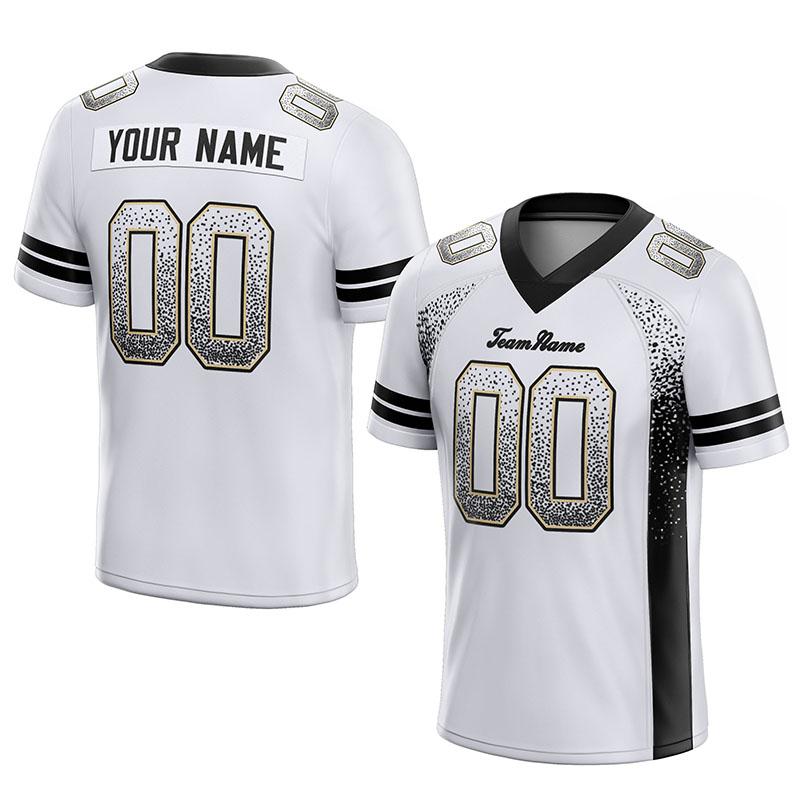 custom authentic drift fashion football jersey white-black mesh